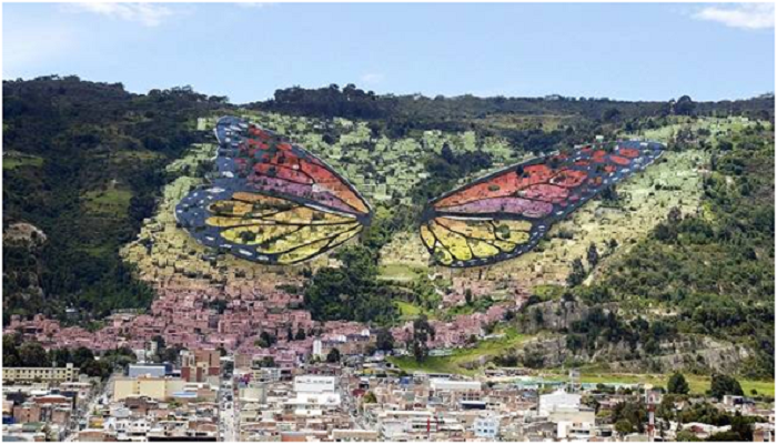 En Usaquén se preparan para poner a ‘volar’ el macromural más grande de Bogotá: La Mariposa