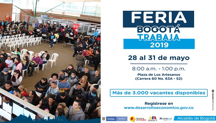 28 al 31 de mayo: En feria de empleo Bogotá Trabaja oferta más de 3.600 puestos en la Plaza de los artesanos