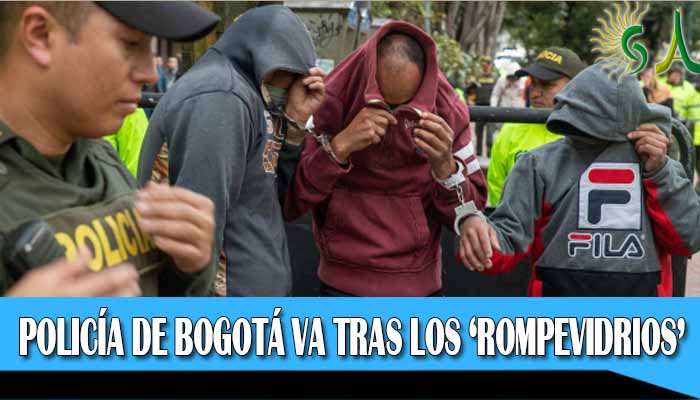 Policía de Bogotá va tras los ‘rompevidrios’