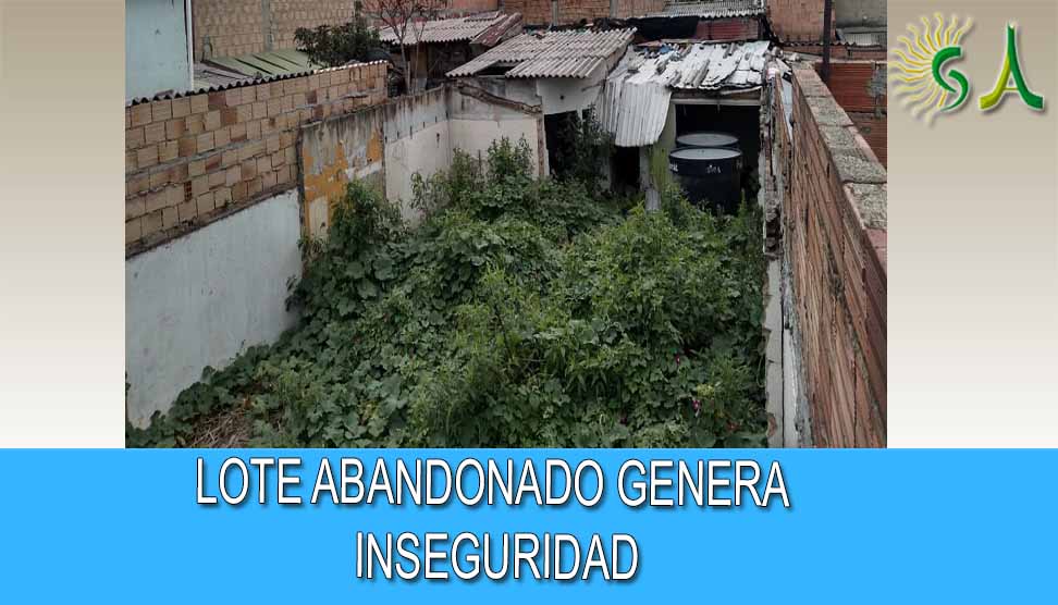 Temor en un barrio de la localidad de Suba por lote abandonado
