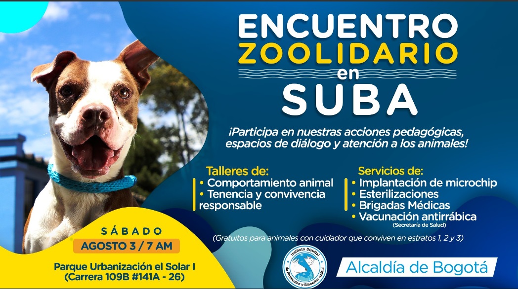 "Encuentro zoolidario" en Suba este sábado 3 de agosto  