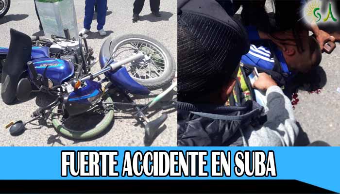 Un niño herido es el saldo de un choque entre una moto y una bicicleta, frente al Colegio Gerardo Molina de Suba