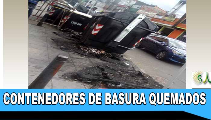 Preocupación en Suba por quema de cuatro contenedores para las basuras en Tibabuyes.