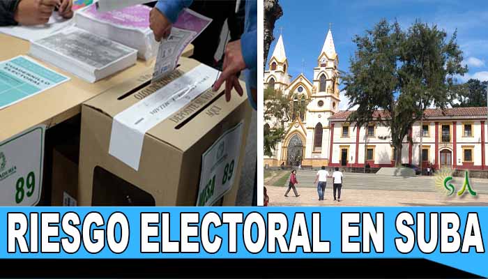 Suba tiene riesgo electoral en 15 puestos de votación para el próximo 27 de octubre, según la MOE