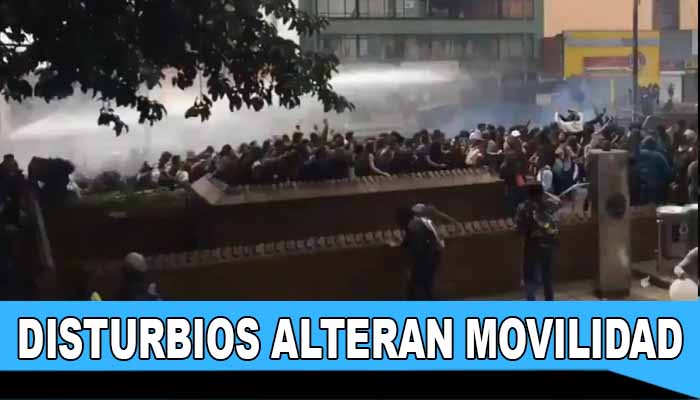 La Secretaría de Movilidad reportó que los disturbios cerca de la Universidad Pedagógica