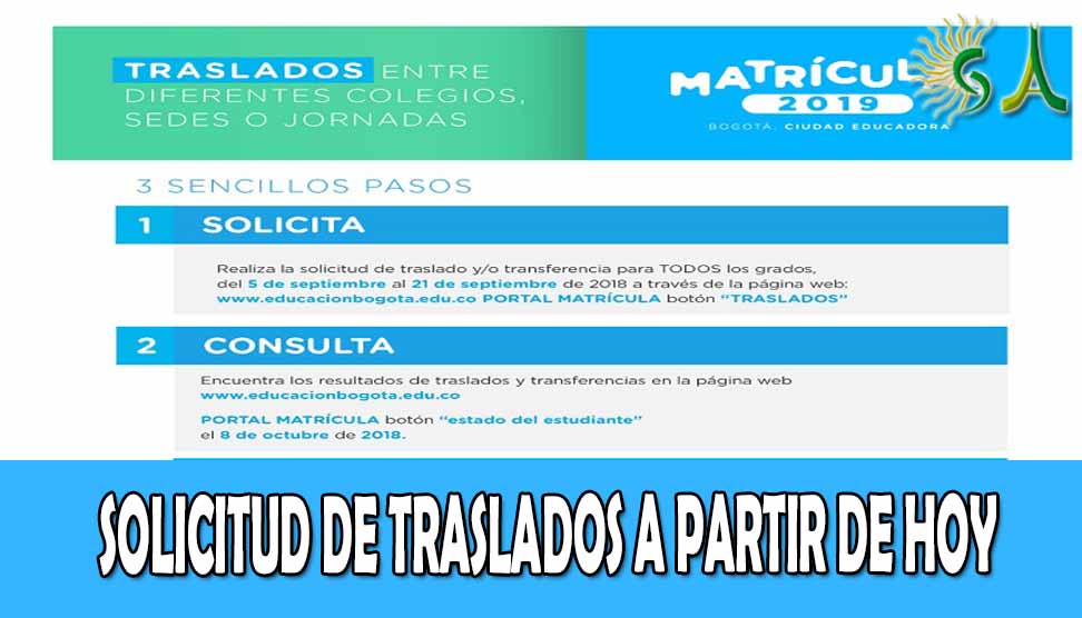 Abiertas las solicitudes de traslados entre colegios oficiales para el año 2020