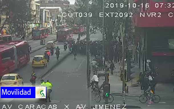 A esta hora la movilidad afectada por movilizaciones en varios puntos de Bogotá
