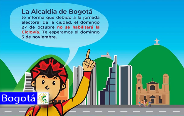 Por jornada electoral no habrá ciclovía este domingo