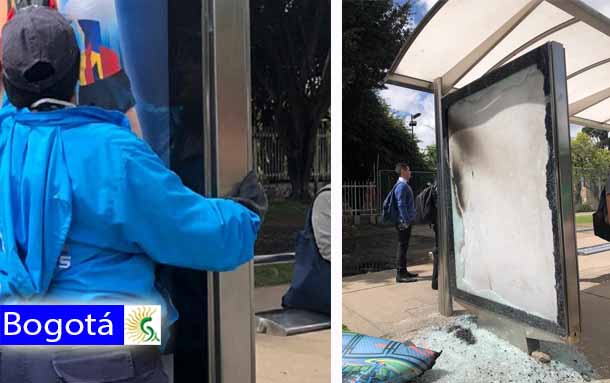 Vandalismo afecta 295 paraderos públicos de Bogotá