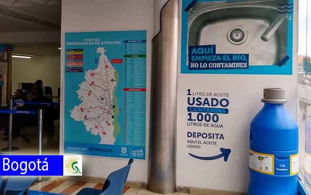 Acueducto de Bogotá instala contenedor para aceite de cocina usado