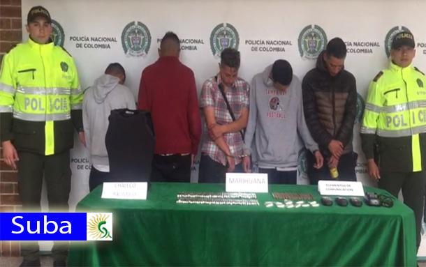 La Policía de Bogotá logró capturar a 15 personas en seis localidades, entre estas esta Suba