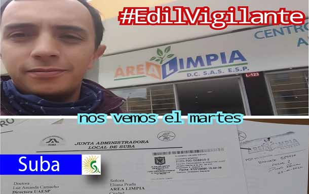 ¡Seguimos trabajando por la comunidad! El Edil Cesar Salamanca cita a la empresa Área Limpia este martes a debate en el recinto de la JAL