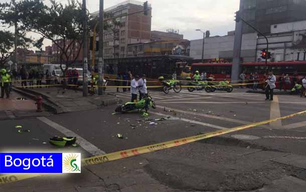 Fuerte Accidente de tránsito en la avenida caracas deja un policía muerto