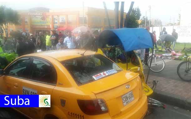 A esta hora se registra un accidente de tránsito a la altura de la avenida Suba 90 cerca al centro comercial Fiesta Suba