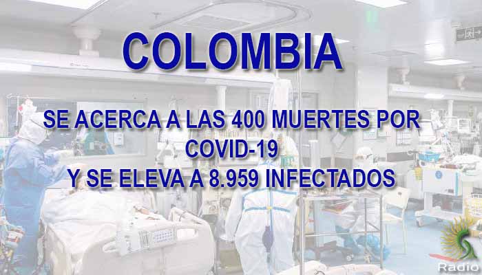 Colombia se acerca a los 9.000 infectados por coronavirus, muertos ya son 397