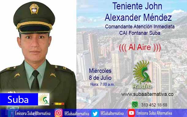 Teniente John Méndez: Policía Local de Suba promueve el acercamiento a las comunidades para mayor eficacia en la lucha contra el delito