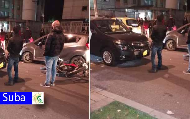 Una mujer y un motociclista fueron arrollados en Suba por un conductor en aparente estado de embriaguez