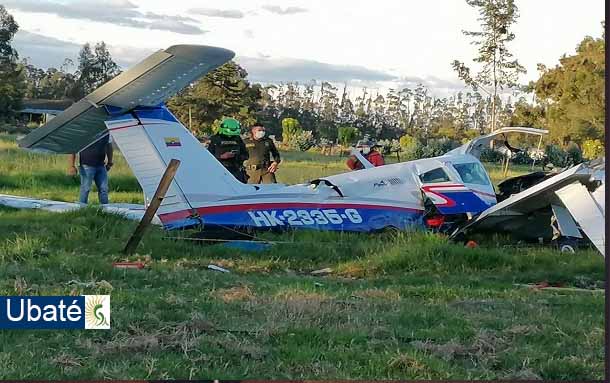 Cae en Ubaté avión que se dirigía al norte del país con posible rumbo a Venezuela