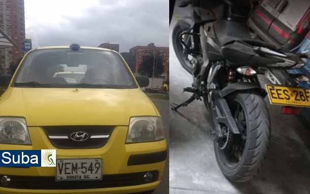 Hurtos en incremento, en la localidad de Suba se reportan dos nuevos robos, el de un taxi y una motocicleta