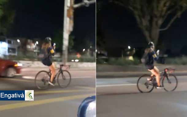 Joven ciclista queda en registrada en un video mientras cometía impudencias en la vía