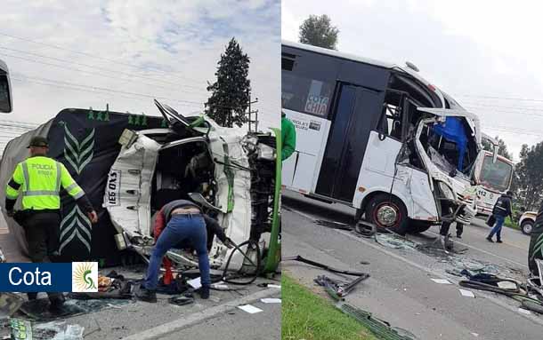 Al menos 10 heridos deja choque múltiple en la vía Cota-Siberia
