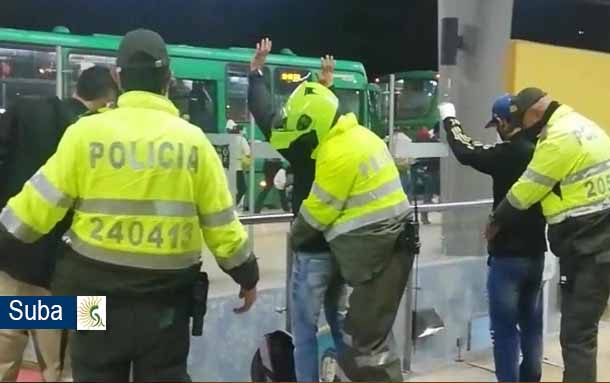 En Suba, fuerte ofensiva de la Policía local para neutralizar delitos en el sistema Transmilenio