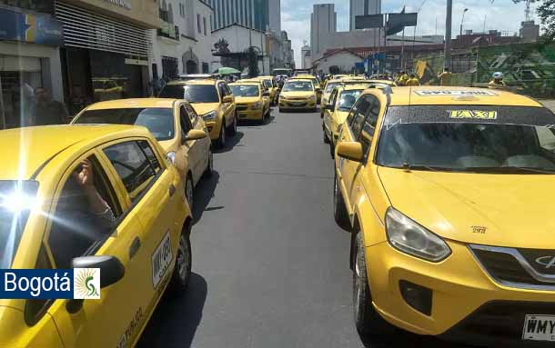 Conozca los puntos de concetración del paro de taxistas en Bogotá hoy miércoles