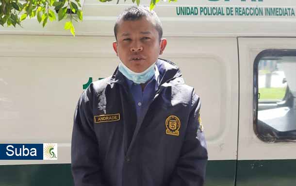 Policía de Suba capturó a un vigilante activo que tenía orden judicial por hurto calificado y agravado