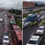 Impresionante trancón a esta hora en la Autopista Norte