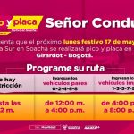 Soacha tendrá pico y placa el 17 de mayo en puente festivo