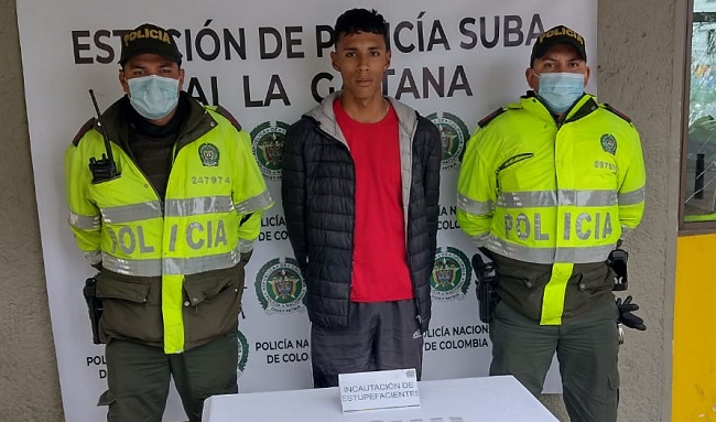 Capturan sujeto en el barrio La Gaitana por el delito de tráfico, fabricación o porte de estupefacientes