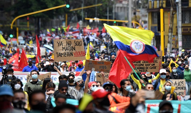 Este jueves 25 de noviembre de 2021 nueva jornada manifestaciones en Bogotá