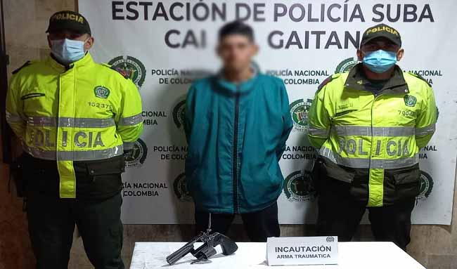 Policía de Suba logra nueva detención por porte de armas en el barrio Santa Rita