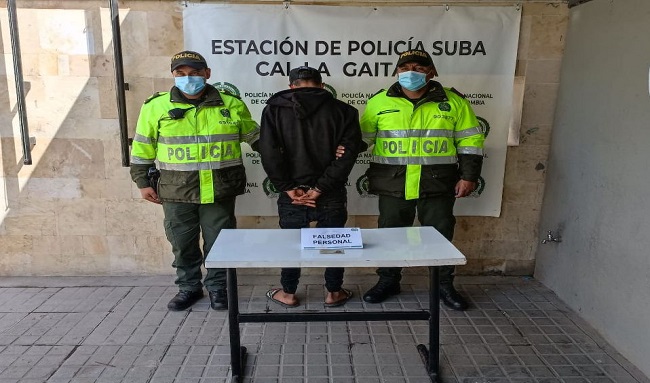 Nueva captura en Suba de un ciudadano por falsedad personal