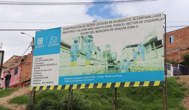 Completa 2 años la promesa de la Empresa de Acueducto y Alcantarillado de Bogotá de entregar obras en 15 días en Soacha