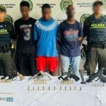 Tres sujetos armados hasta los dientes capturados en el barrio La Alhambra por tráfico de armas