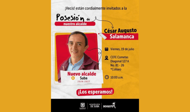 Invitación: Suba se prepara para la posesión de César Augusto Salamanca como nuevo alcalde local