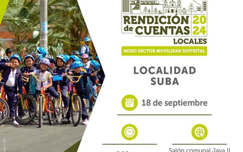 Secretaría de Movilidad de Suba anuncia rendición de cuentas 2024