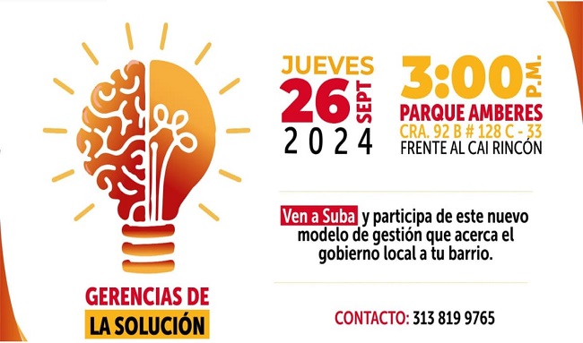 Suba Oriental presentará nuevo modelo gerencia de la solución: ¡Gran evento este sábado 12 de octubre!