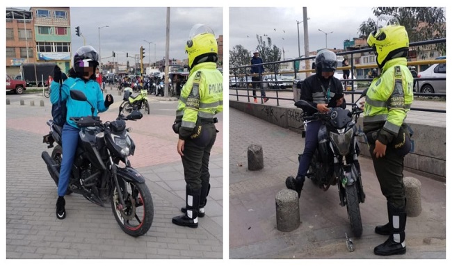 Más 5.000 comparendos a motociclistas por transitar en andenes de Bogotá