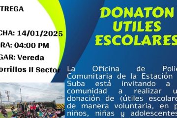 Donatón de Útiles Escolares en la Vereda Chorrillos II Sector este 14 de enero