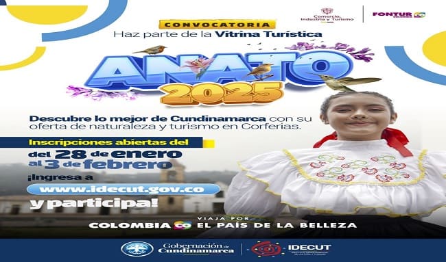 Vitrina Turística de ANATO 2025 abre convocatoria en Cundinamarca