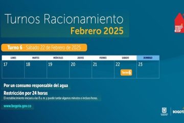 Este sábado, turno 6 Suba sin agua por racionamiento