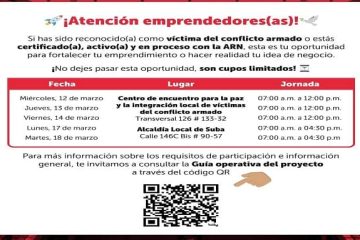 ¡Oportunidad única para emprendedores(as) víctimas del conflicto armado!