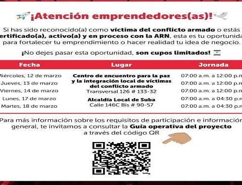 ¡Oportunidad única para emprendedores(as) víctimas del conflicto armado!