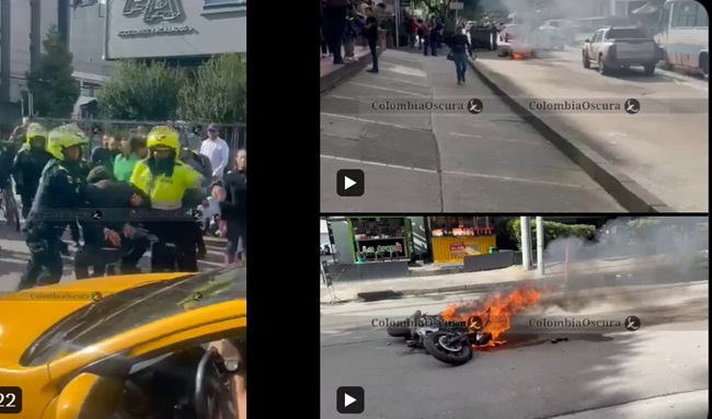 Balacera en el norte de Bogotá, un herido y hasta quemaron moto