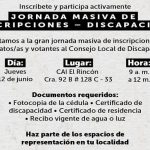 Vecinos de Suba participan en jornada clave de inscripción para el Consejo Local de Discapacidad