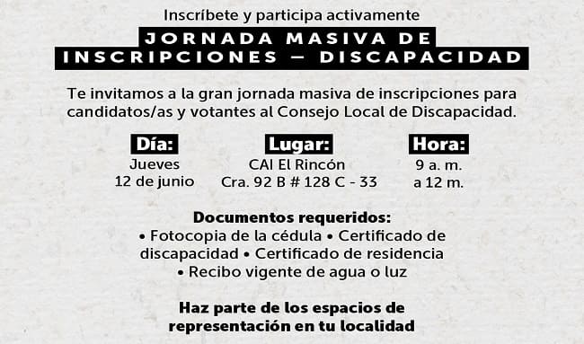 Vecinos de Suba participan en jornada clave de inscripción para el Consejo Local de Discapacidad