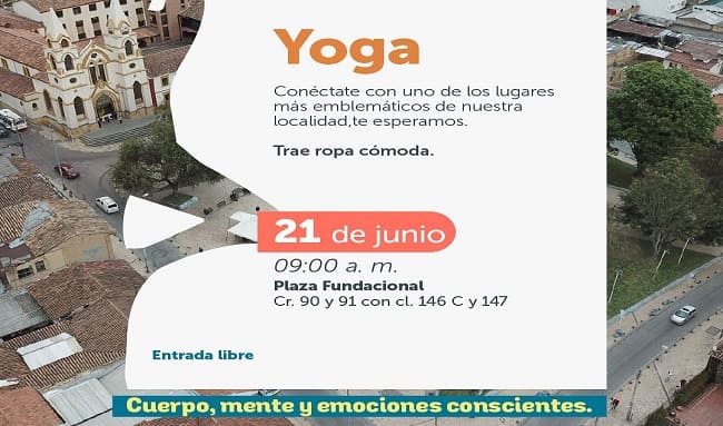 Suba se conecta con el bienestar: este 21 de junio, jornada de yoga en la Plaza Fundacional