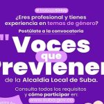 Voces que Previenen: Suba abre convocatoria para profesionales que trabajen por la equidad de género